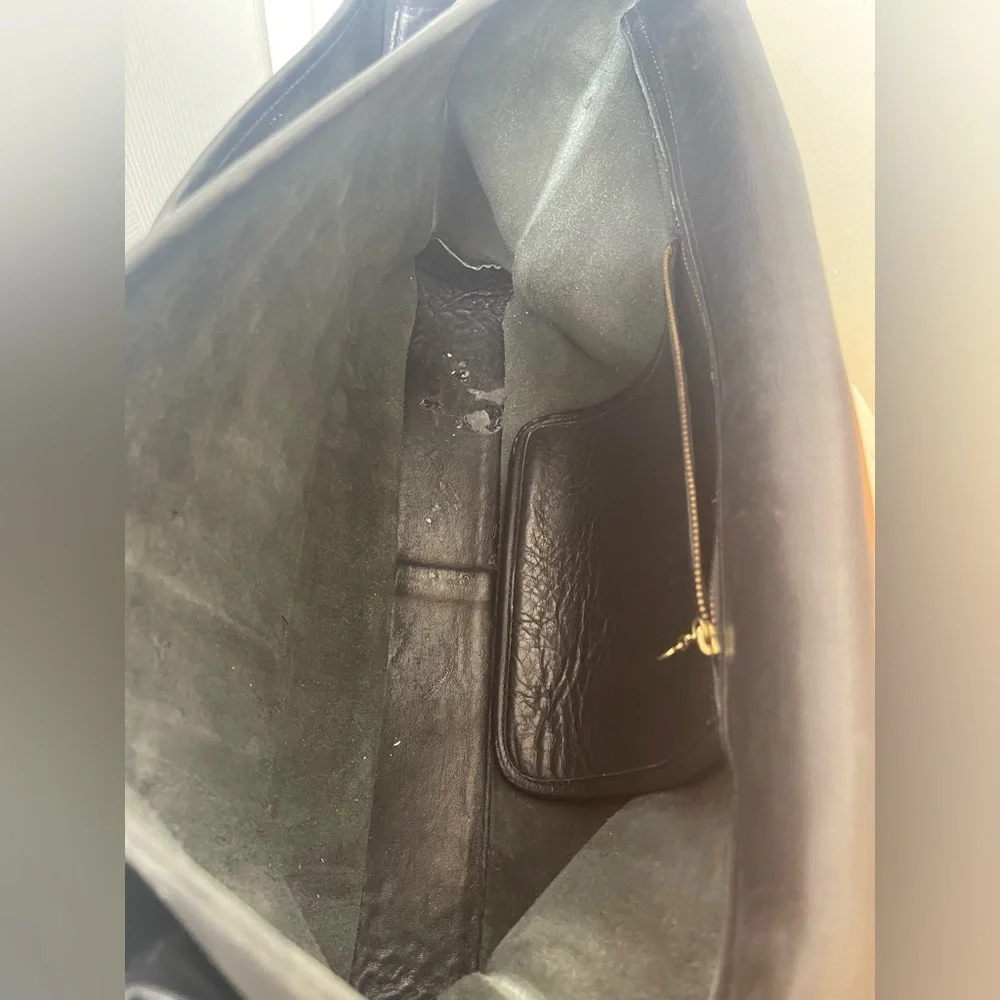 Coach Vintage Black Leather briefcase GUC
